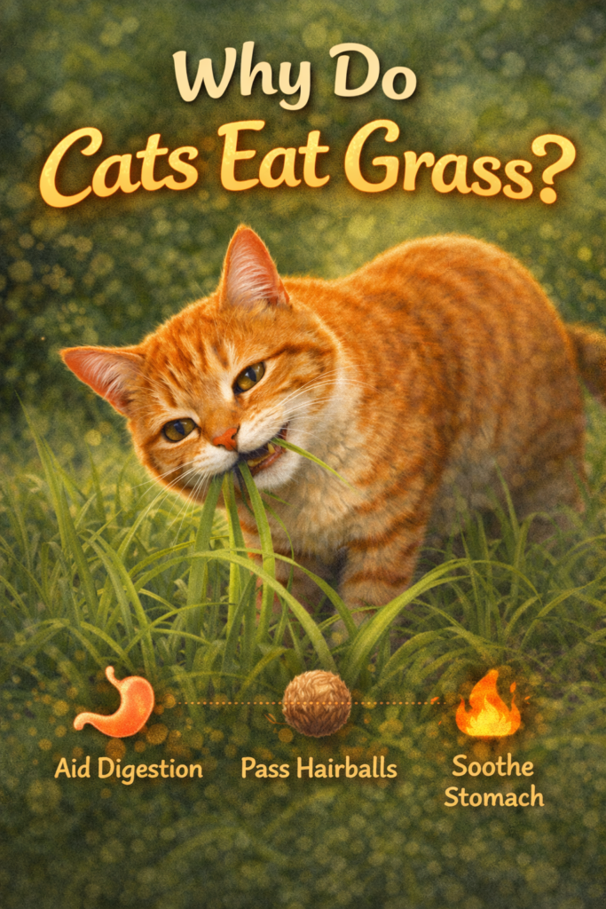 why do cats eat grass